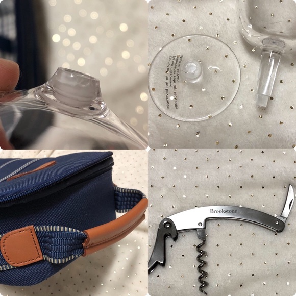 BROOKSTONE Wine Insulated Caddy in Blue Plaid - Picture 7 of 8